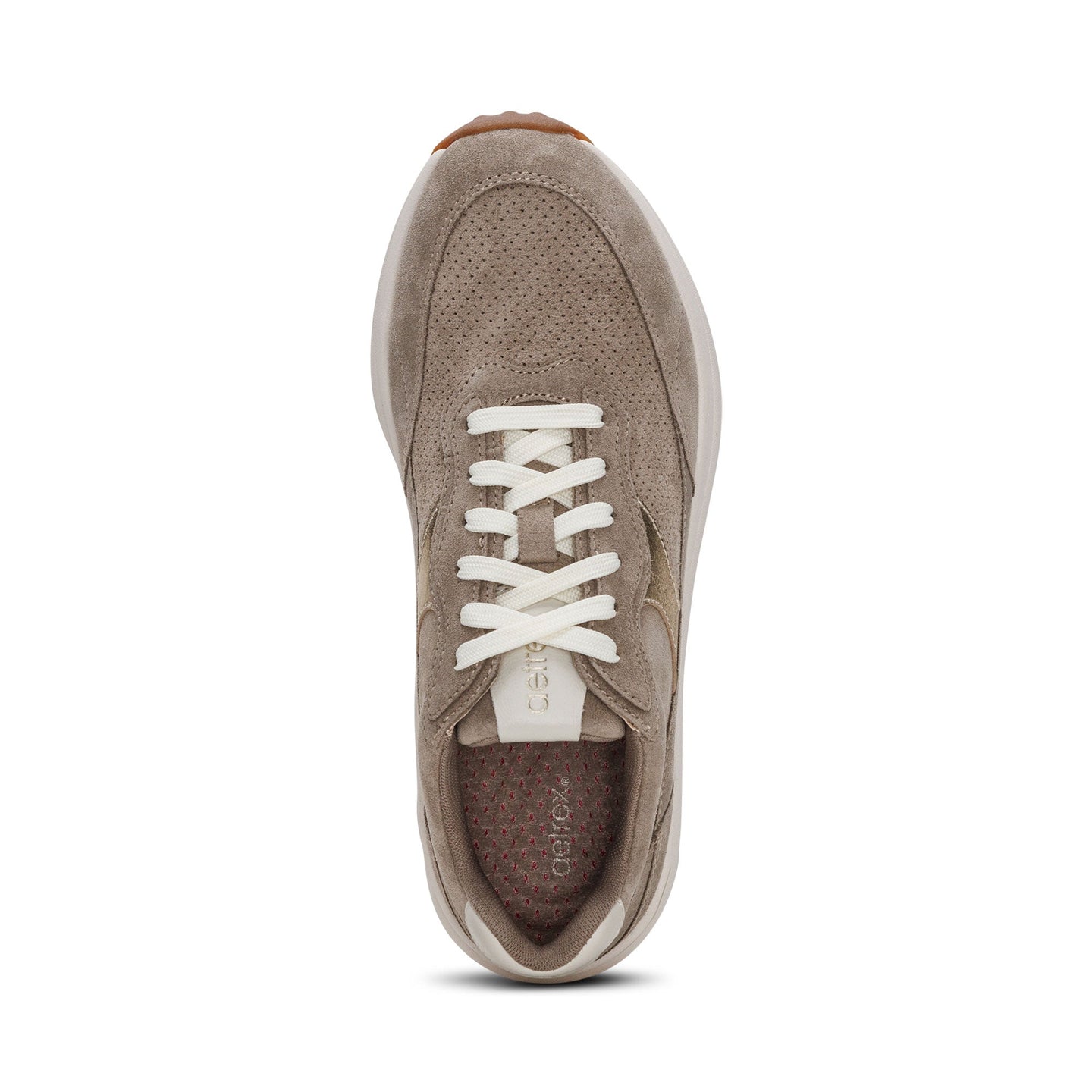 Emily Lace Up Sneakers Taupe - Aetrex Middle East